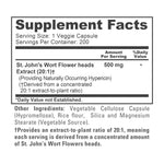 NusaPure St. John's Wort Extract 20:1 - Suitable for Vegetarian/Vegan, Non- GMO - 500mg - 200 Capsules