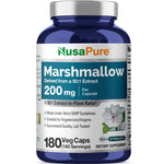 NusaPure Marshmallow Root 50:1 Extract, 200 mg Per Veggie Caps 180 Count (Non-GMO, Vegan) Bioperine