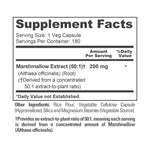 NusaPure Marshmallow Root 50:1 Extract, 200 mg Per Veggie Caps 180 Count (Non-GMO, Vegan) Bioperine