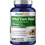 NusaPure Wild Yam Root 30:1 Extract, 100 mg 200 Vegan Capsules - Women’s Health & Hormonal Balance - Non-GMO, Vegan