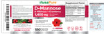 NusaPure D-Mannose Complex 1400 mg (with Hibiscus and Cranberry) - 180 Veggie Caps.