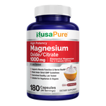 NusaPure Magnesium Oxide 1,000mg per Serving 180 Veggie Caps (Non-GMO, Vegan)