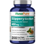 NusaPure Slippery Elm Bark 20:1 Extract, 450 mg 200 Veggie Capsules (Non-GMO, Vegan)