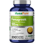 NusaPure Fenugreek Capsules, 50:1 Extract, 100 mg, 200 Veggie Caps, Non-GMO, Vegan