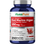 NusaPure Red Marine Algae 20:1 Extract, 250 mg 200 Veggie Capsules (Non-GMO & Soy Free) Bioperine