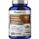 NusaPure Tribulus Terrestris 50:1 Extract, 1000 mg | 120 Veggie Caps | 95% Steroidal Saponins | Non-GMO, Bioperine