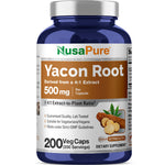 NusaPure Yacon Root Extract 500mg 200 Vegetarian Capsules (Extract 4:1, Non-GMO, Vegan)