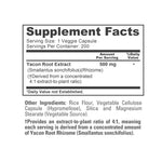 NusaPure Yacon Root Extract 500mg 200 Vegetarian Capsules (Extract 4:1, Non-GMO, Vegan)