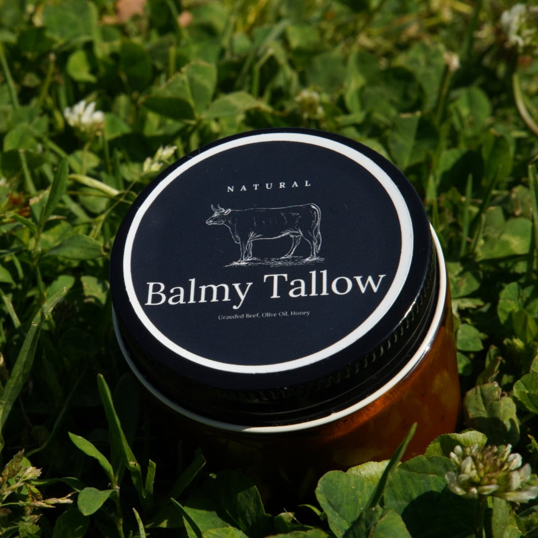 4 oz. Natural Tallow Balm (Unscented) | Sensitive Skin Moisturizer | Balmy Tallow