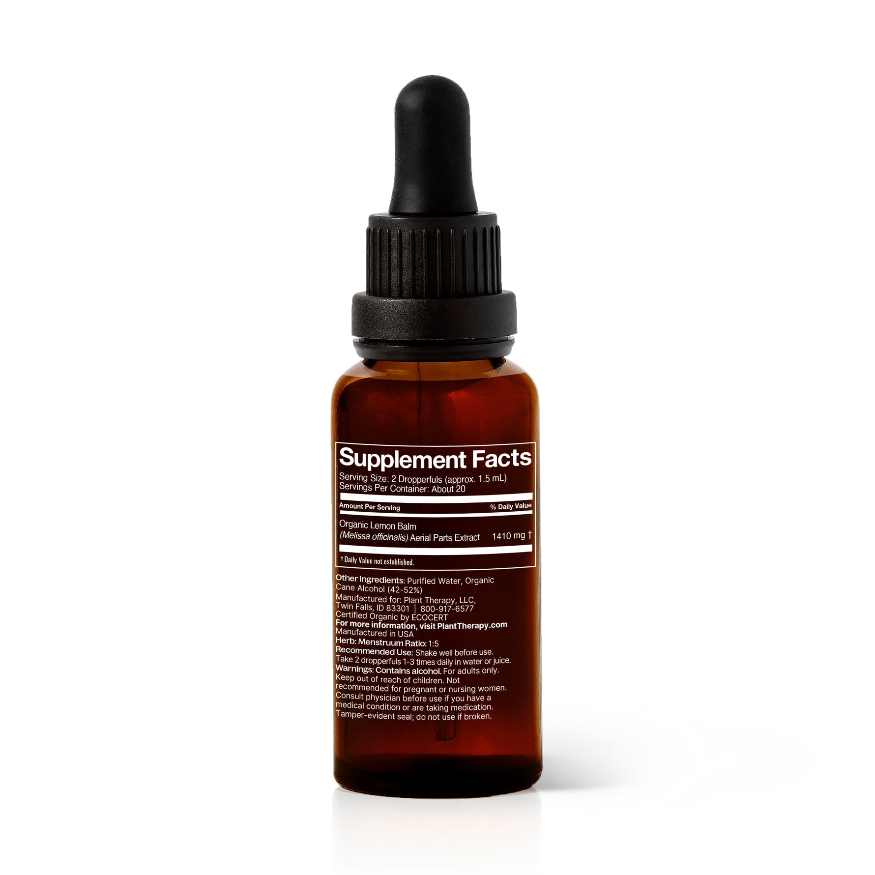 Organic Lemon Balm Herbal Tincture