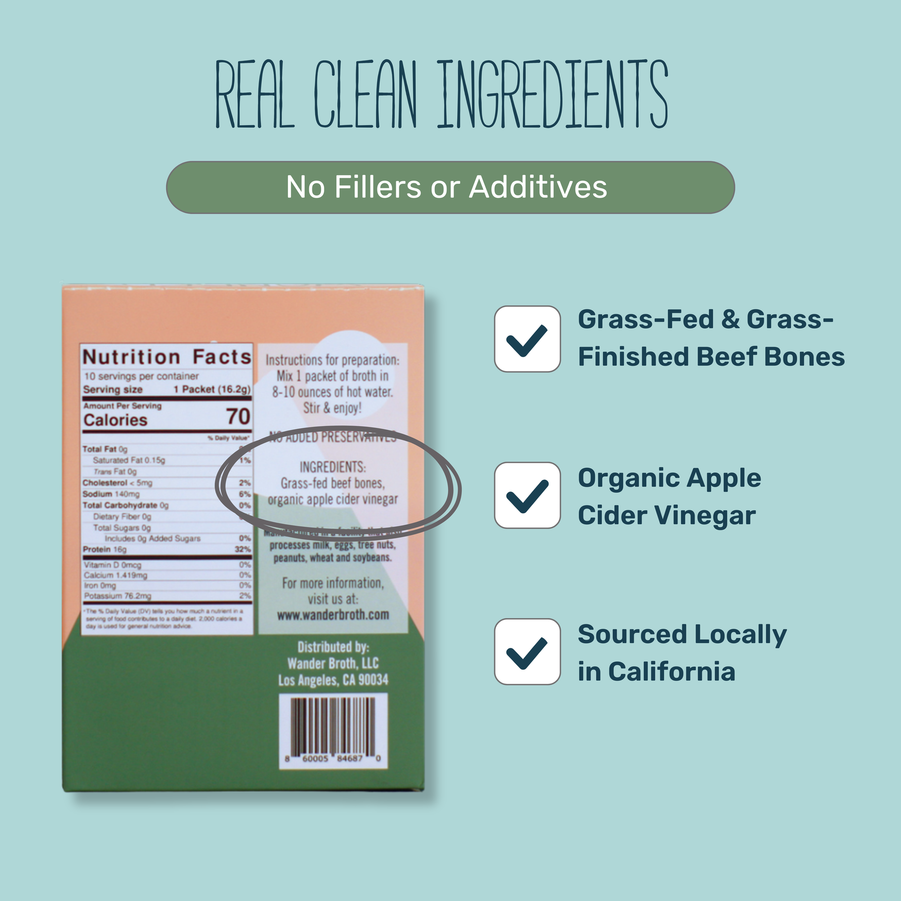 No Salt Added Grass-Fed Beef Bone Broth