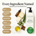 Retinol Body Lotion, 8 oz — Grass-Fed Tallow, Niacinamide, Shea, Jojoba, & Hyaluronic Acid