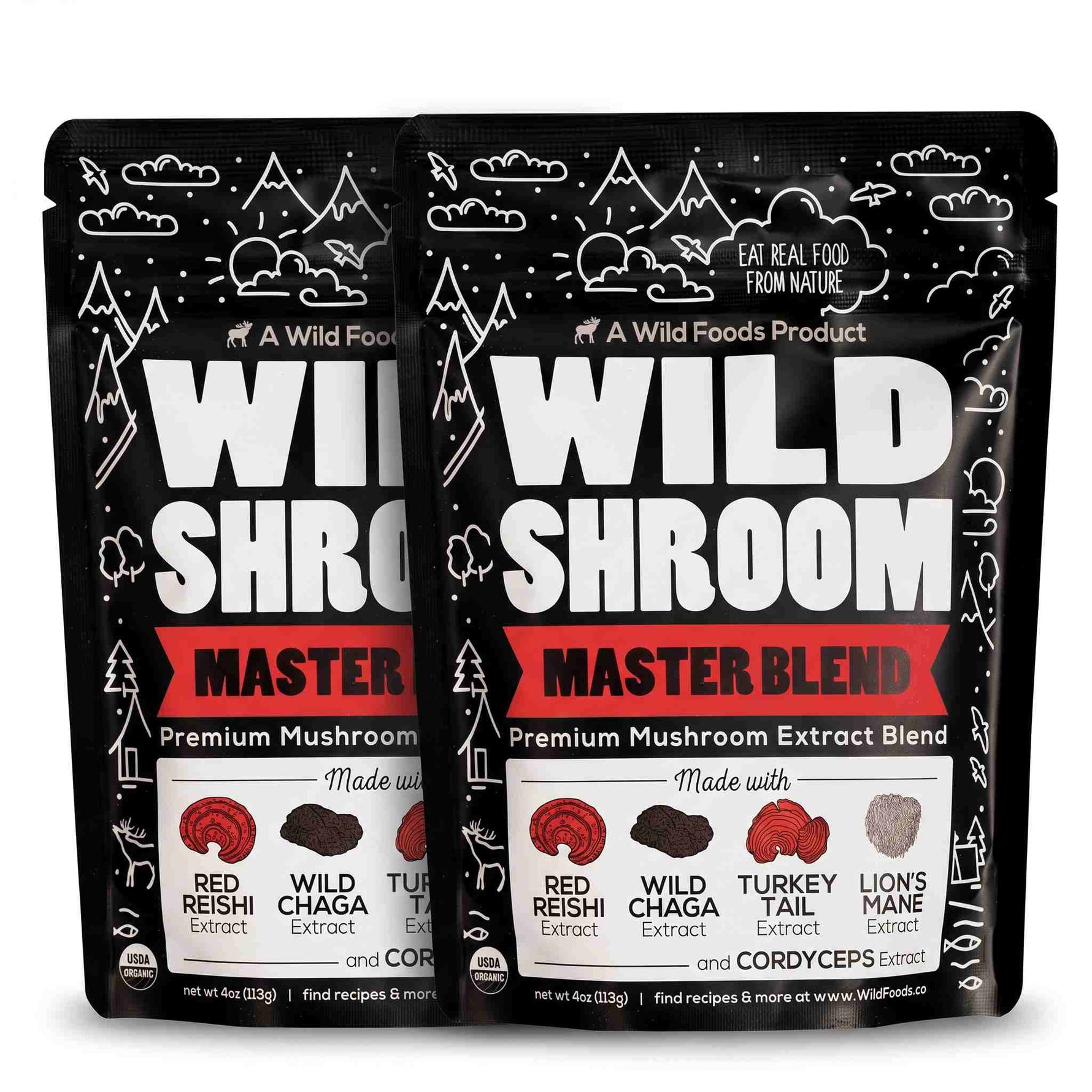 Master Mushrooms Blend, 110 servings – Daily Immune Support Adaptogenic Mushrooms
