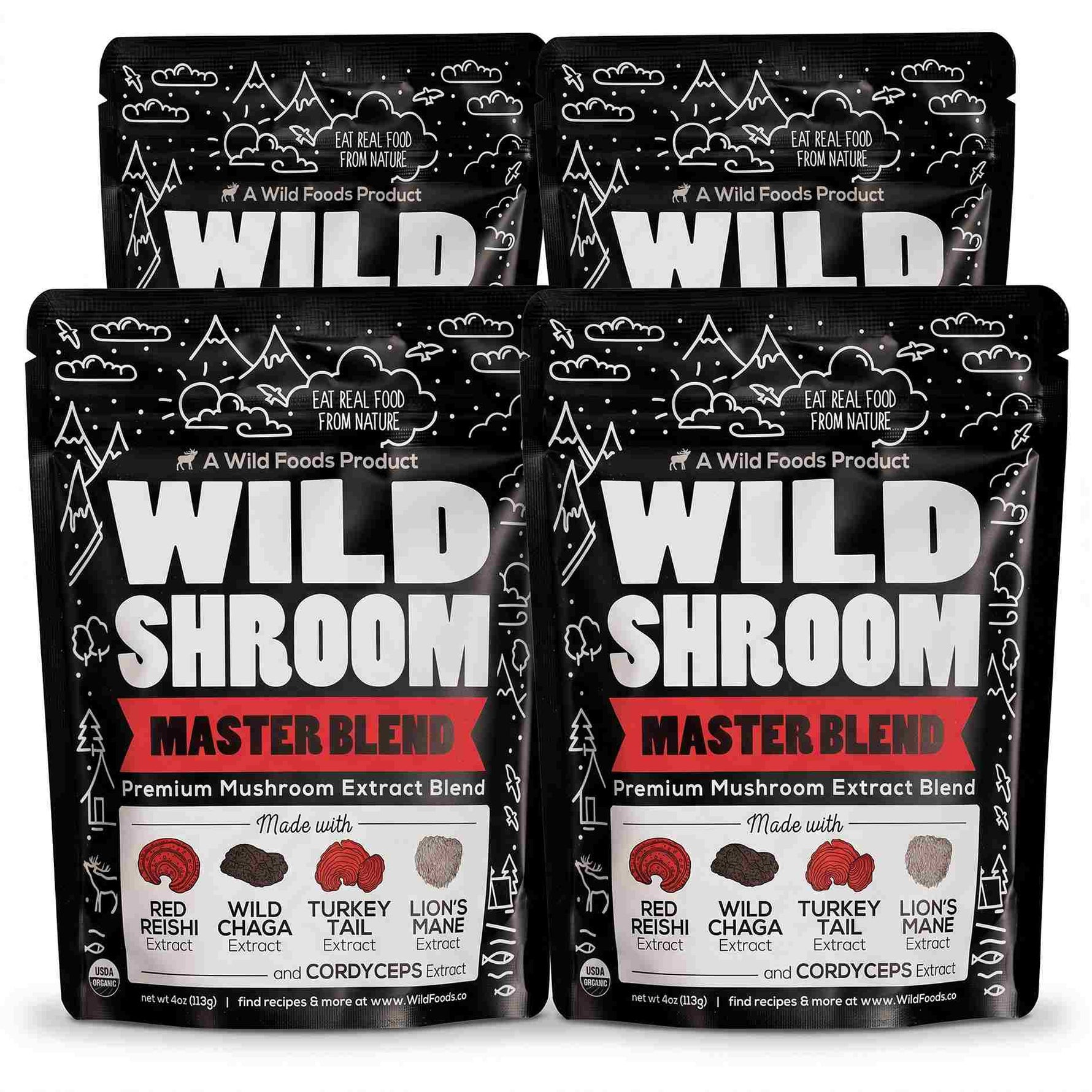 Master Mushrooms Blend, 110 servings – Daily Immune Support Adaptogenic Mushrooms