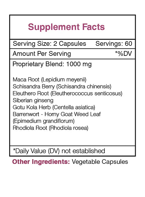 Stamina Secret Capsules - Energy/Endurance/Vigor