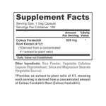 NusaPure Forskohlii 4:1 Extract, 525 mg per Veggie Caps - 180 Capsules (Non-GMO, Vegan & Gluten Free)