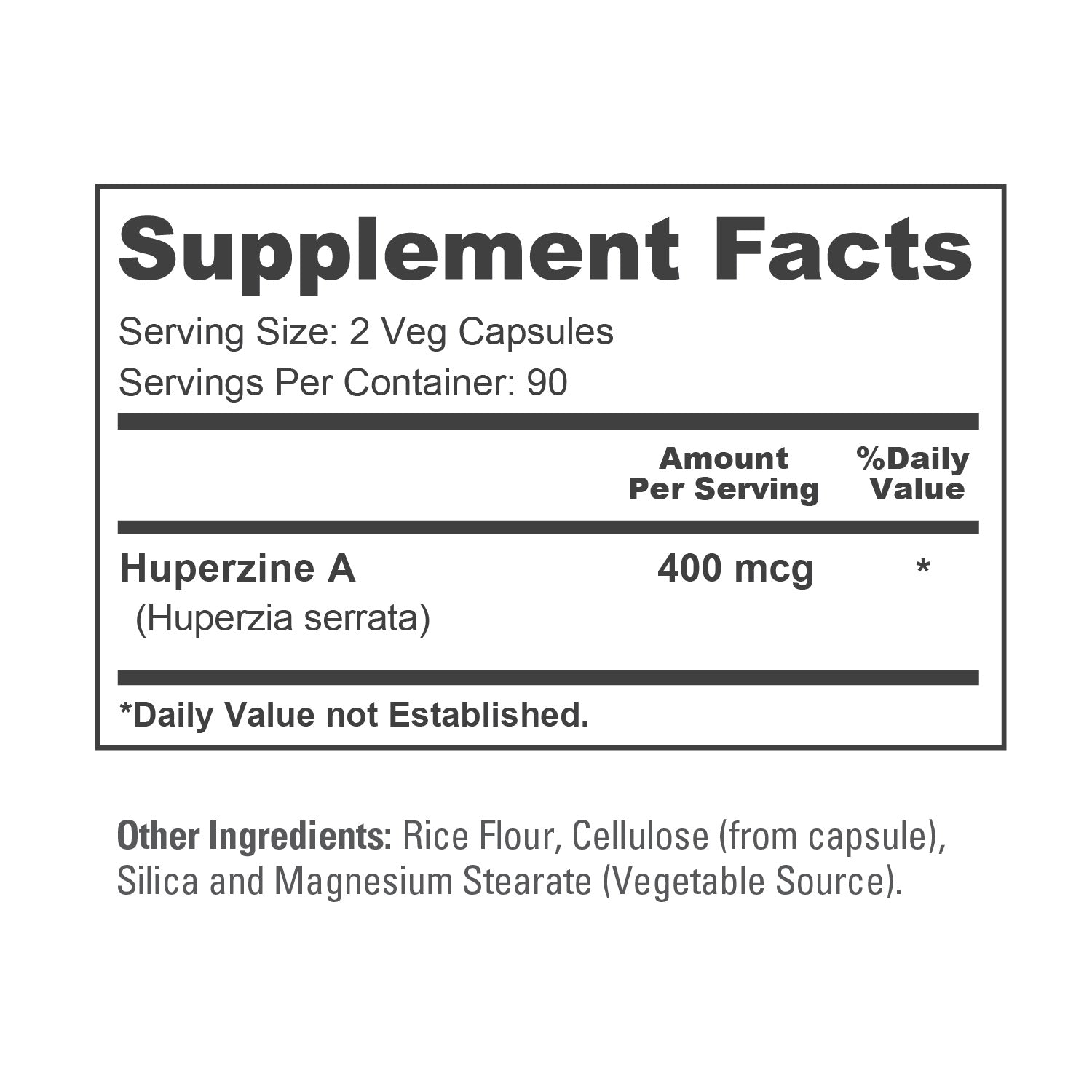 NusaPure Huperzine A 400mcg 180 Veggie Capsules (Vegetarian, Non-GMO, Vegan)