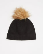 Wool Faux Fur Pom Beanie