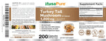 NusaPure Turkey Tail Mushroom Capsules, 10:1 Extract, 1200 mg, 200 Vcaps, Non-GMO, Gluten Free, Bioperine