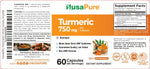 NusaPure Turmeric, Non-GMO, 750mg, 60 Capsules - 60 Servings