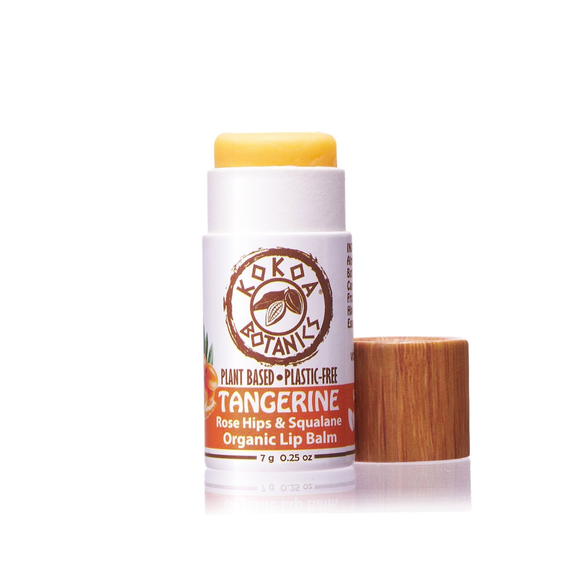 Organic Natural Lip Balm - Tangerine with Rose Hips and Squalane - .25 oz