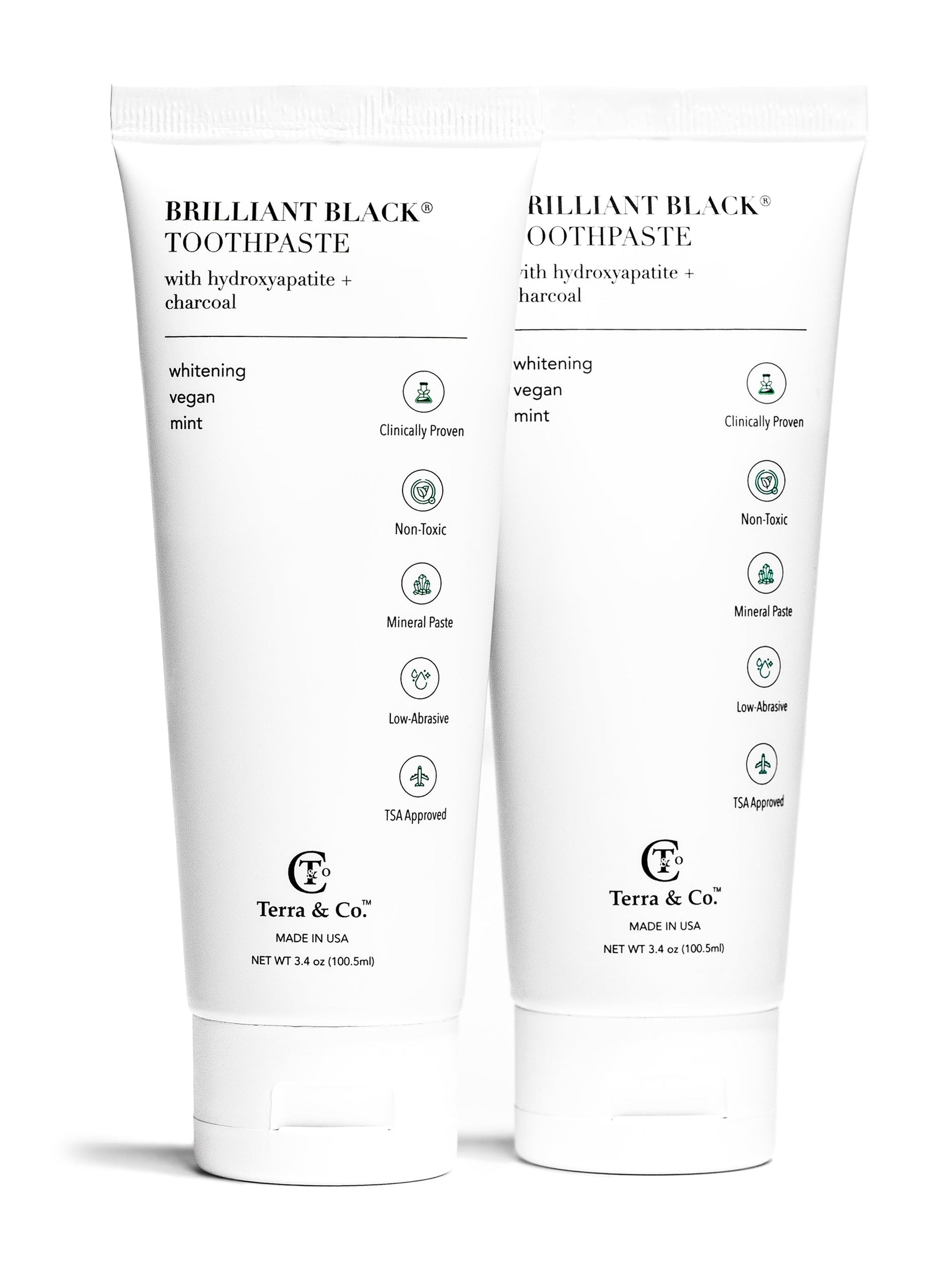 Brilliant Black Toothpaste Duo – Whitening Teeth & Enamel Support