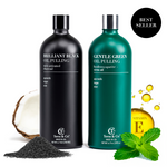 Terra & Co. Ayurvedic Oil Pulling Set: Charcoal Whitening + Nano-Hydroxyapatite Enamel Oil, 2 x 6.75 oz