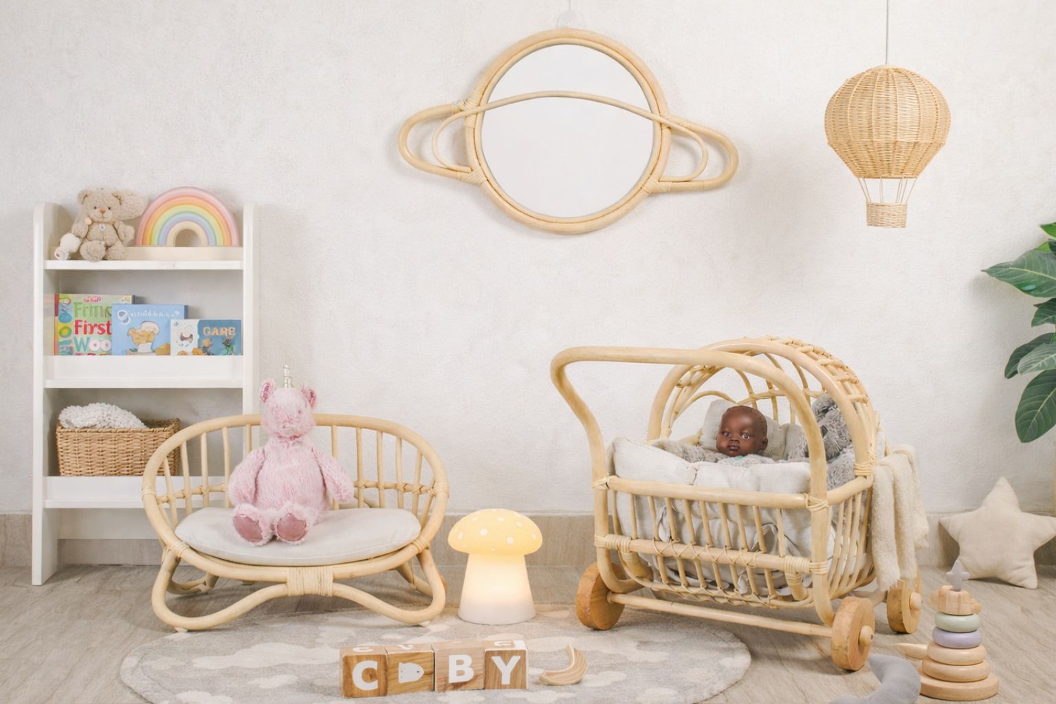 The "Petite Reverie" Miniature Rattan Doll Couch