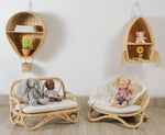 The "Petite Reverie" Miniature Rattan Doll Couch