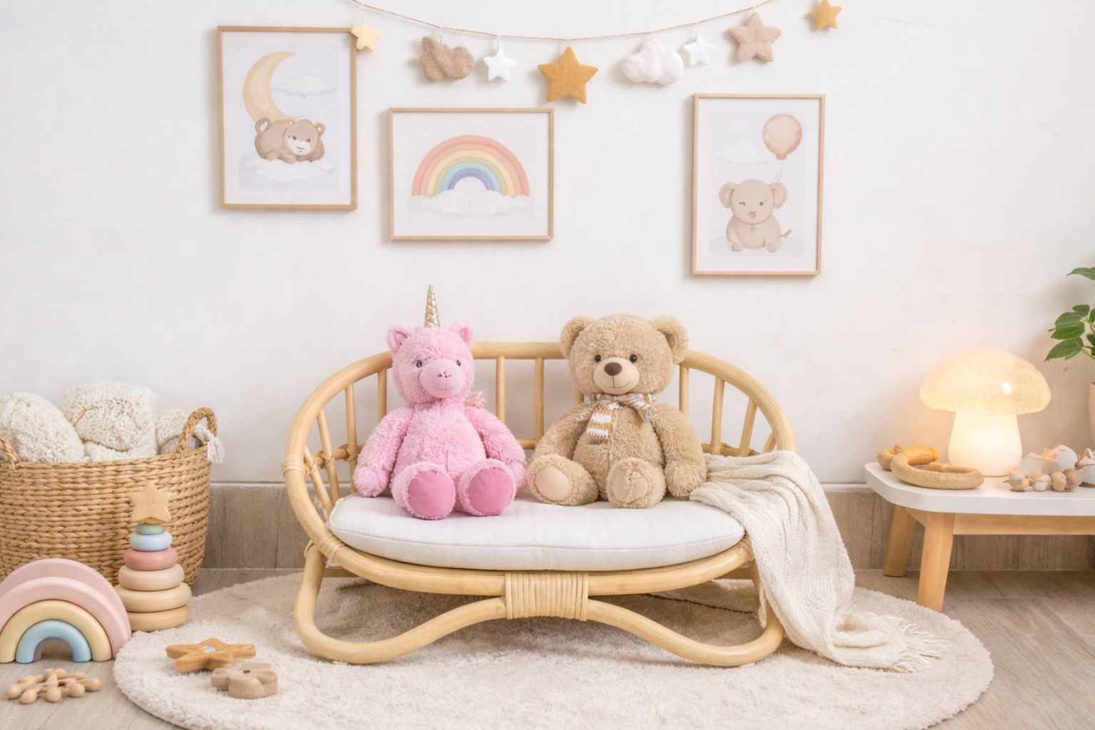 The "Petite Reverie" Miniature Rattan Doll Couch