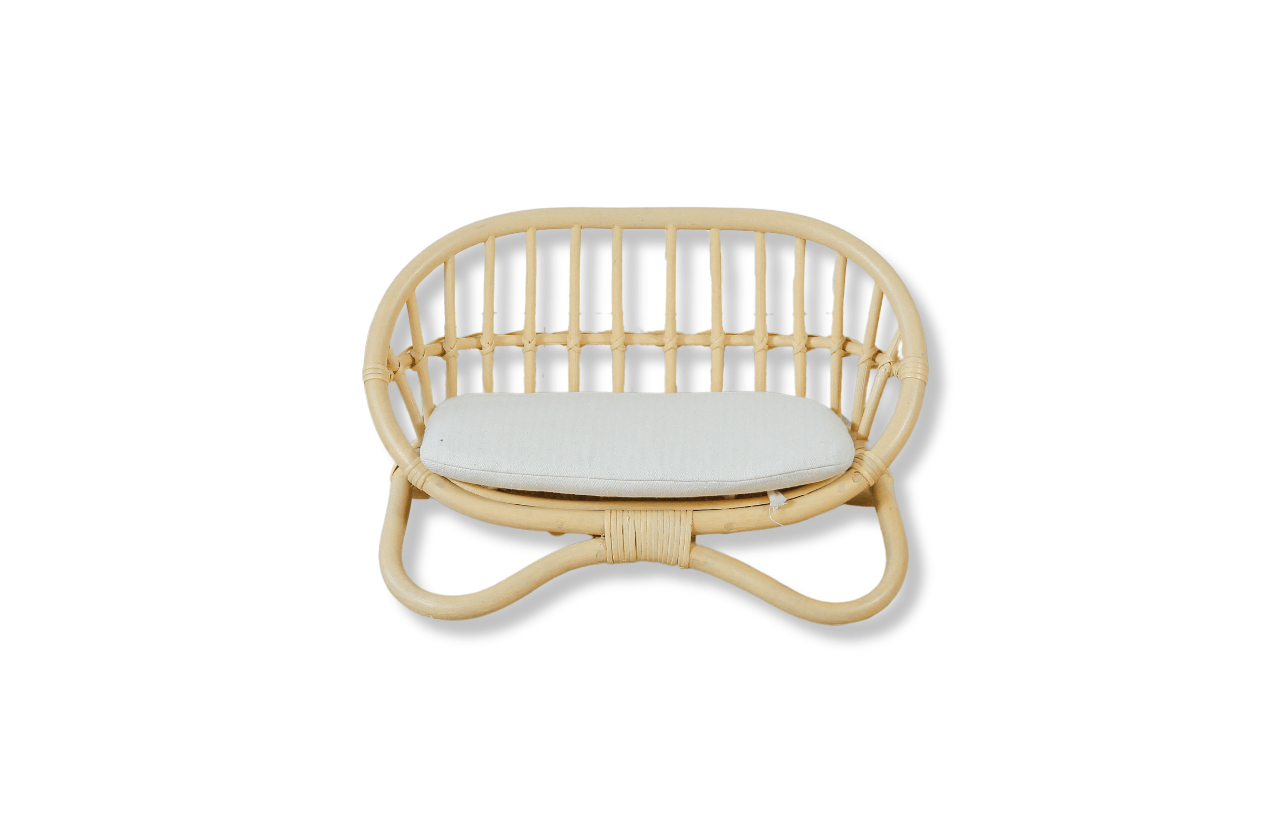 The "Petite Reverie" Miniature Rattan Doll Couch