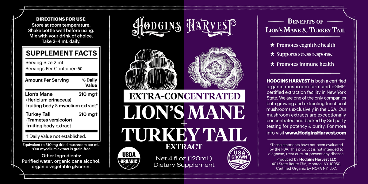 Lion's Mane + Turkey Tail Dual Extract Tincture