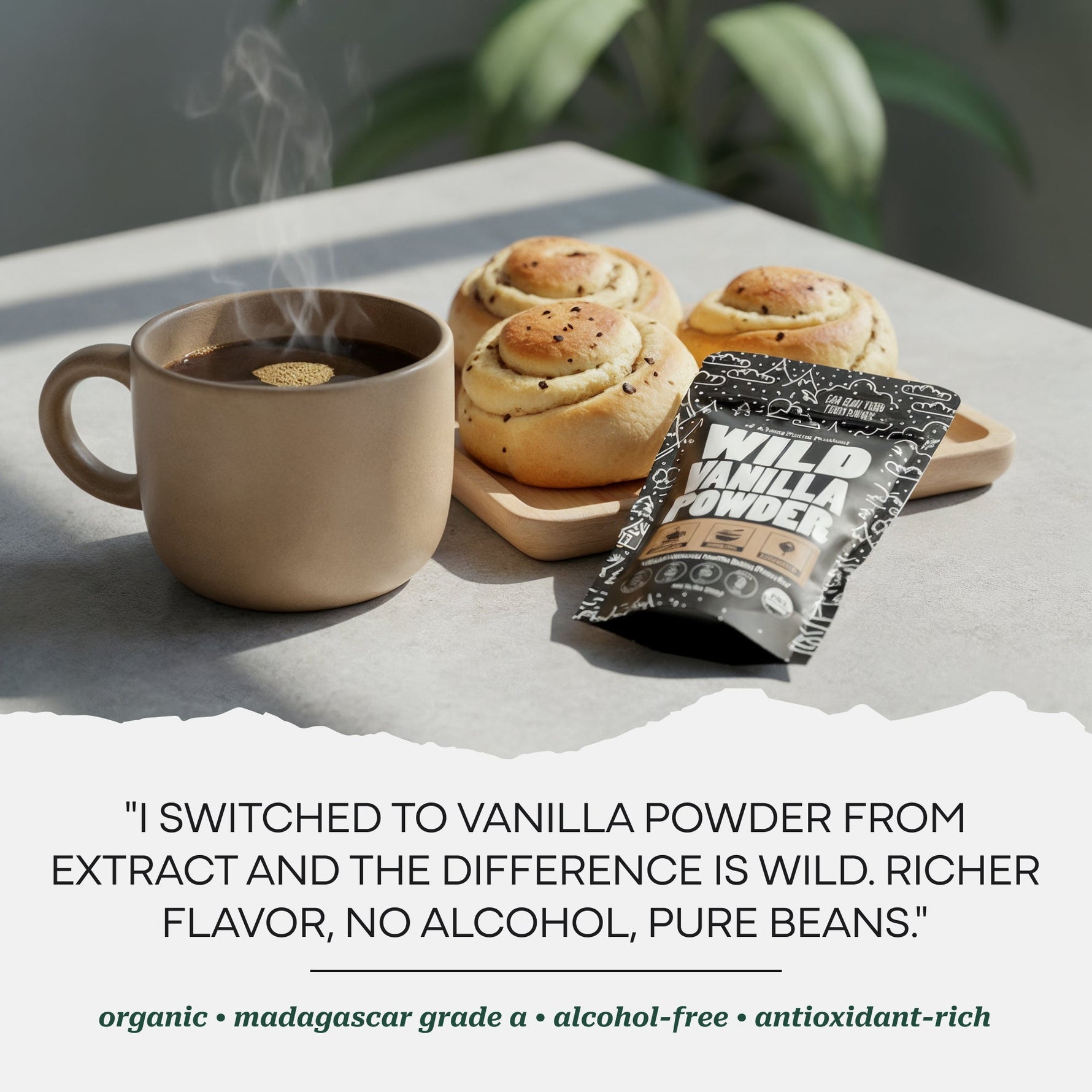 Vanilla Powder, 28 servings - Organic Ground Whole Vanilla Beans