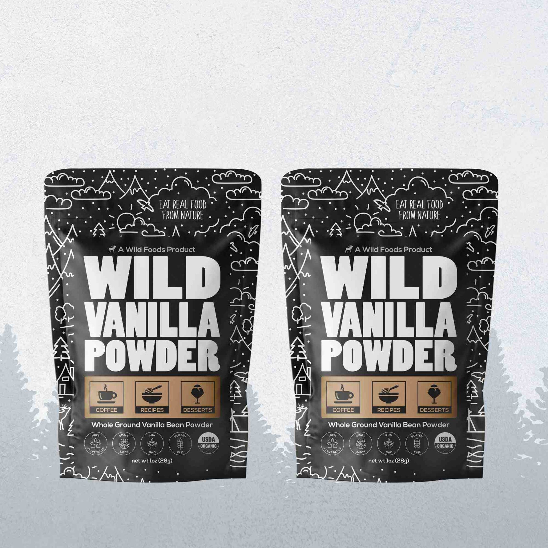 Vanilla Powder, 28 servings - Organic Ground Whole Vanilla Beans