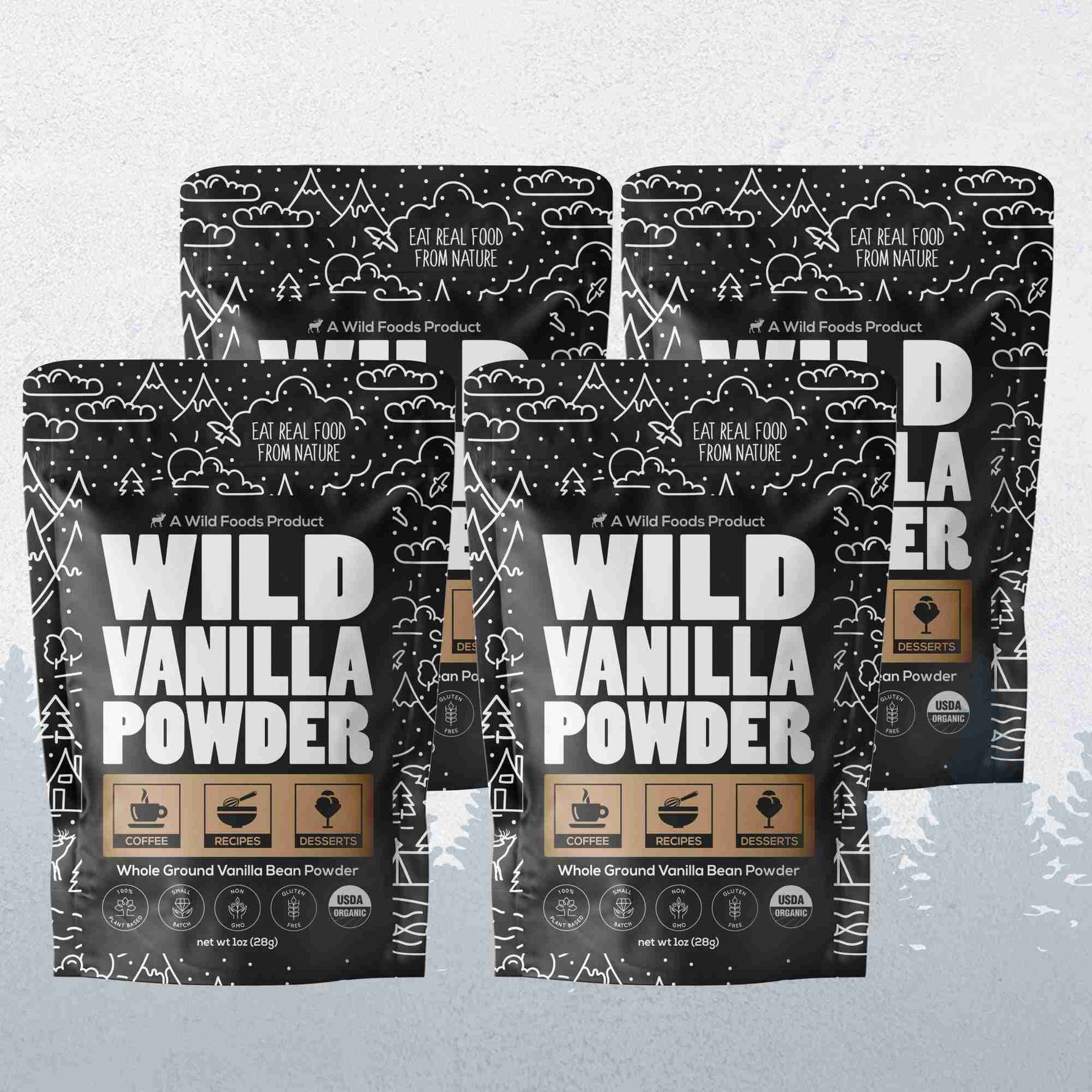 Vanilla Powder, 28 servings - Organic Ground Whole Vanilla Beans