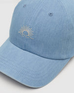 Embroidered Denim Peak Hat