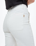 Twill Cropped Wide Leg Pant
