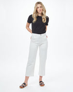 Twill Cropped Wide Leg Pant