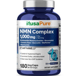 NusaPure NMN Complex 1,000 mg per Serving with Resveratrol, Turmeric Root, Quercetin & BioPerine, 180 Vegan Capsules (90 Servings) – Non-GMO, Vegan, Lab Tested, Made in cGMP Facility