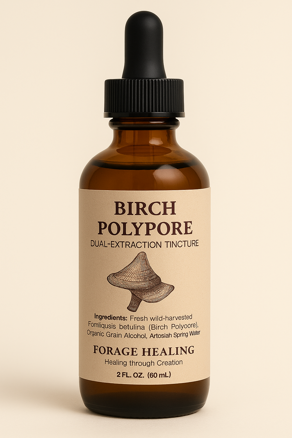 Birch Polypore Dual-Extraction 2oz Tincture – Wildcrafted & Potent