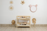 Kids Pink Rattan Teddy Bear Wall Mirror – Baby Girl Nursery & Kids Room Décor Gift