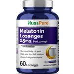 NusaPure Melatonin Lozenges with Vitamin B6 - Fast Dissolving, Suitable for Vegetarian/Vegan, Non-GMO - 2.5mg - 60 Counts