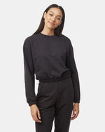 Organic Cotton French Terry Elastic Hem Crew