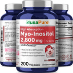 NusaPure Myo-Inositol - Suitable for Vegetarian/Vegan, Non - GMO - 2800mg, 200 Capsules