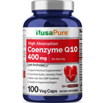 NusaPure CoQ10 400mg 100 Veggie Caps (Vegan, Non-GMO) Coenzyme Q10 Supplement, Antioxidant COQ-10 Enzyme, Coq 10