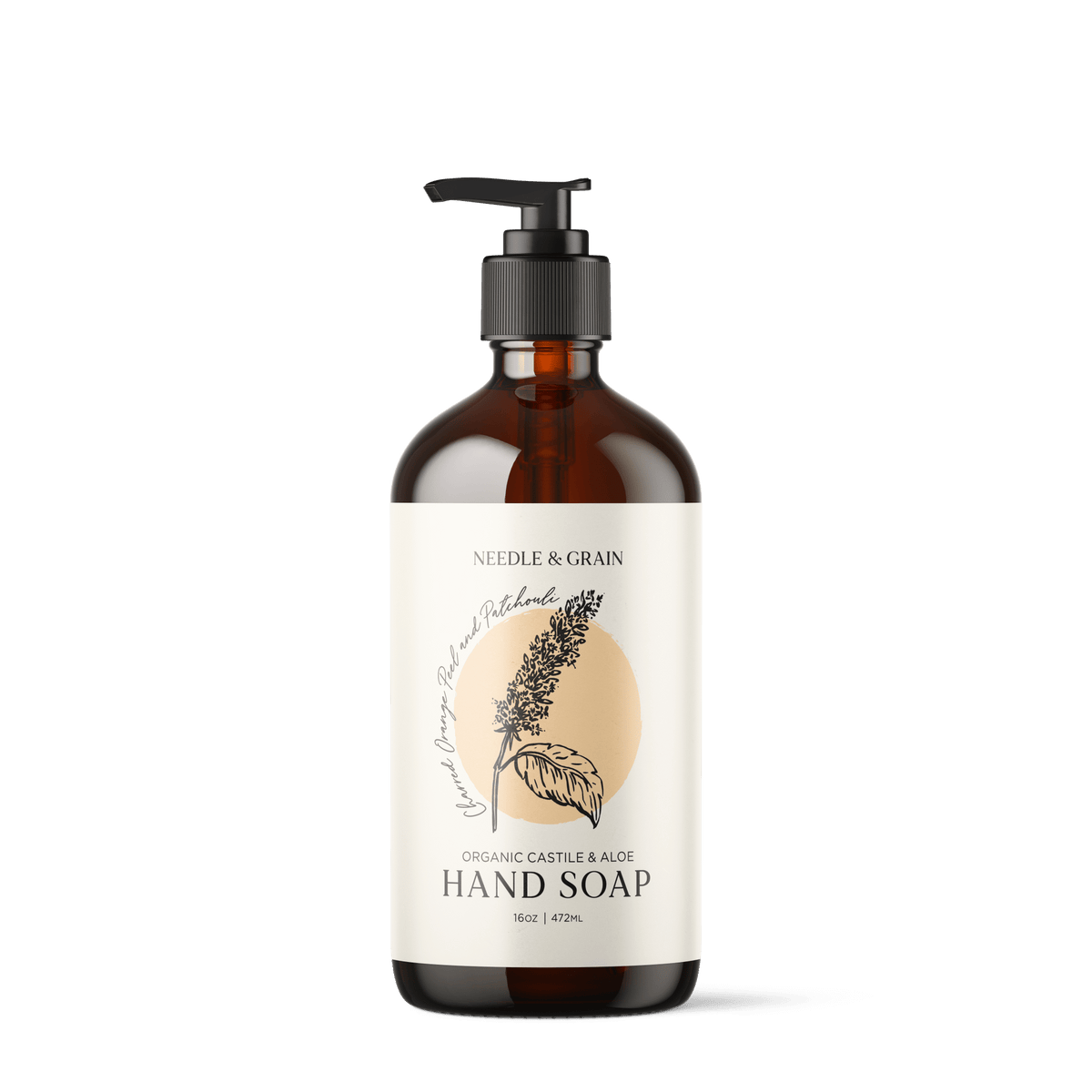 Castile Hand Soap -  Charred Orange Peel and Patchouli
