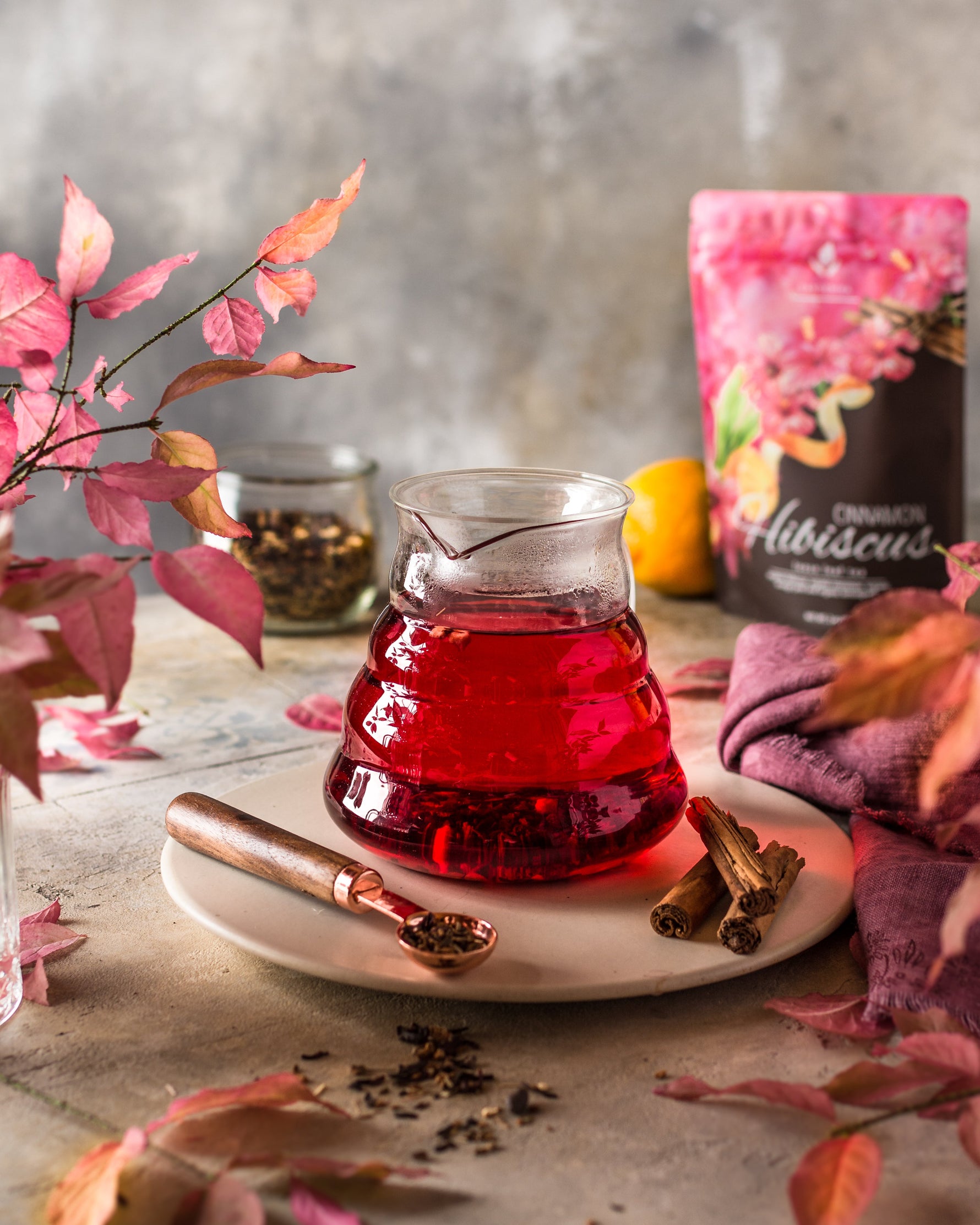 Cinnamon Hibiscus Tea, Antioxidant-Rich Herbal Blend | Organic
