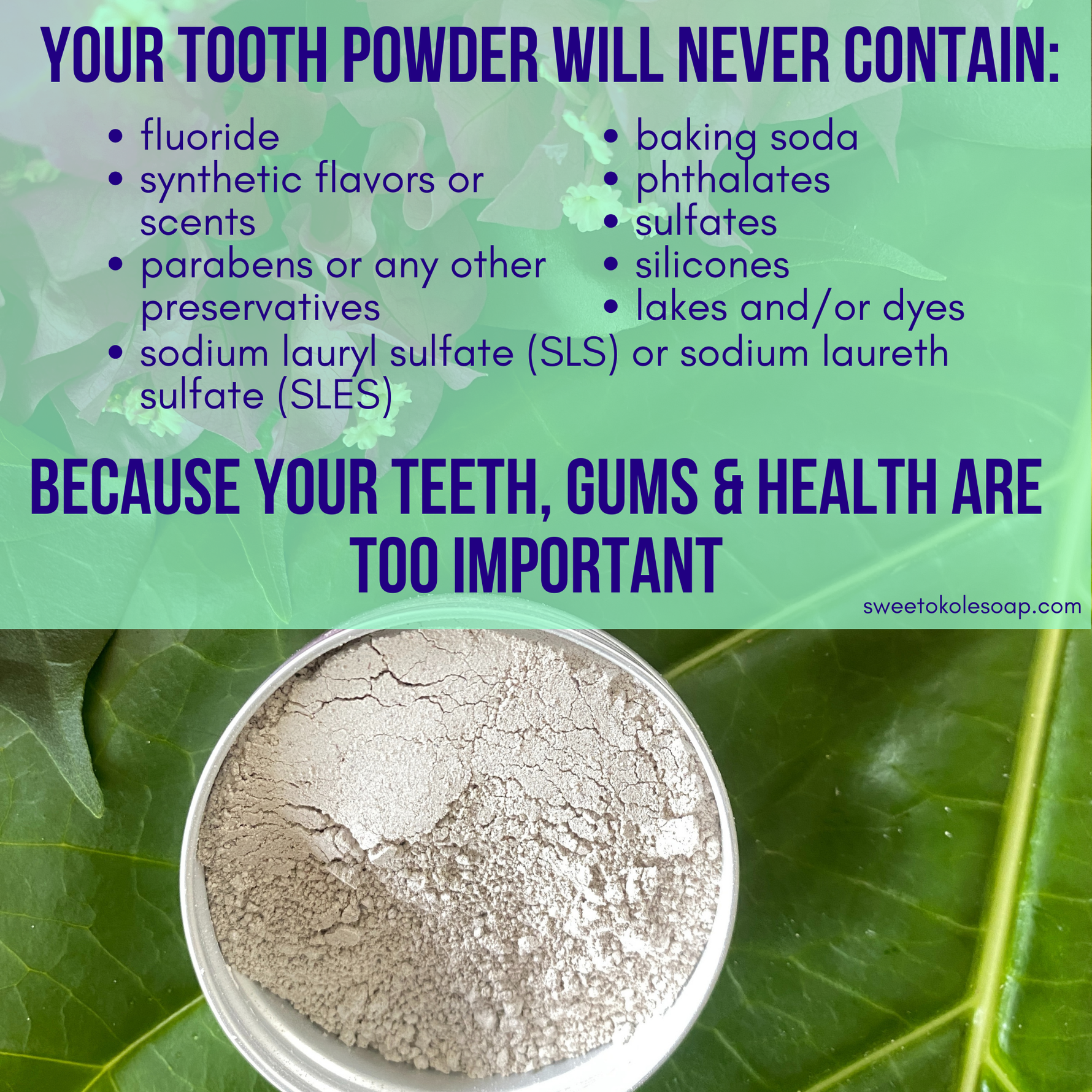 Citrus & Clove Tooth Powder with 5% Hydroxyapatite, Microbiome-Friendly