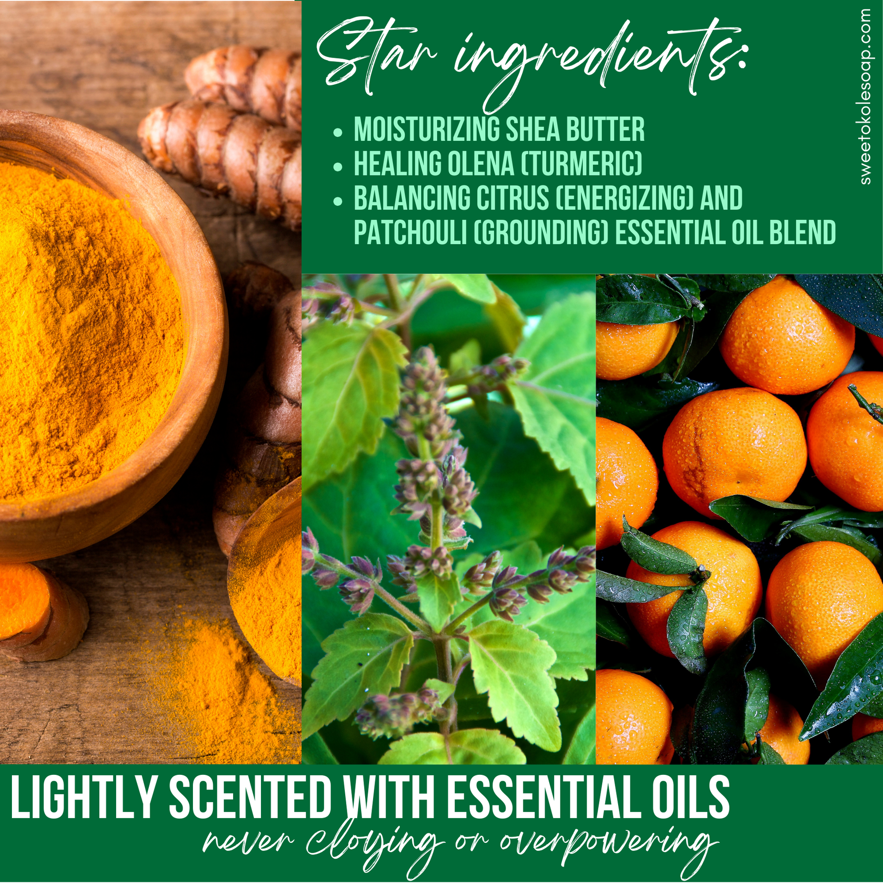 Essential Oil Conditioner Bar - Citrus Patchouli with Olena (Turmeric)