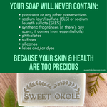 Green Clay & Rosemary Peppermint Soap, Crisp Scent Vegan Bar